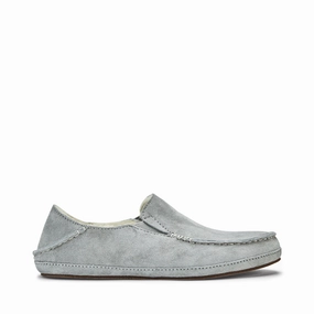 AirCushion OluKai Women's Nohea Shearling Lined Slipper in Pale Grey