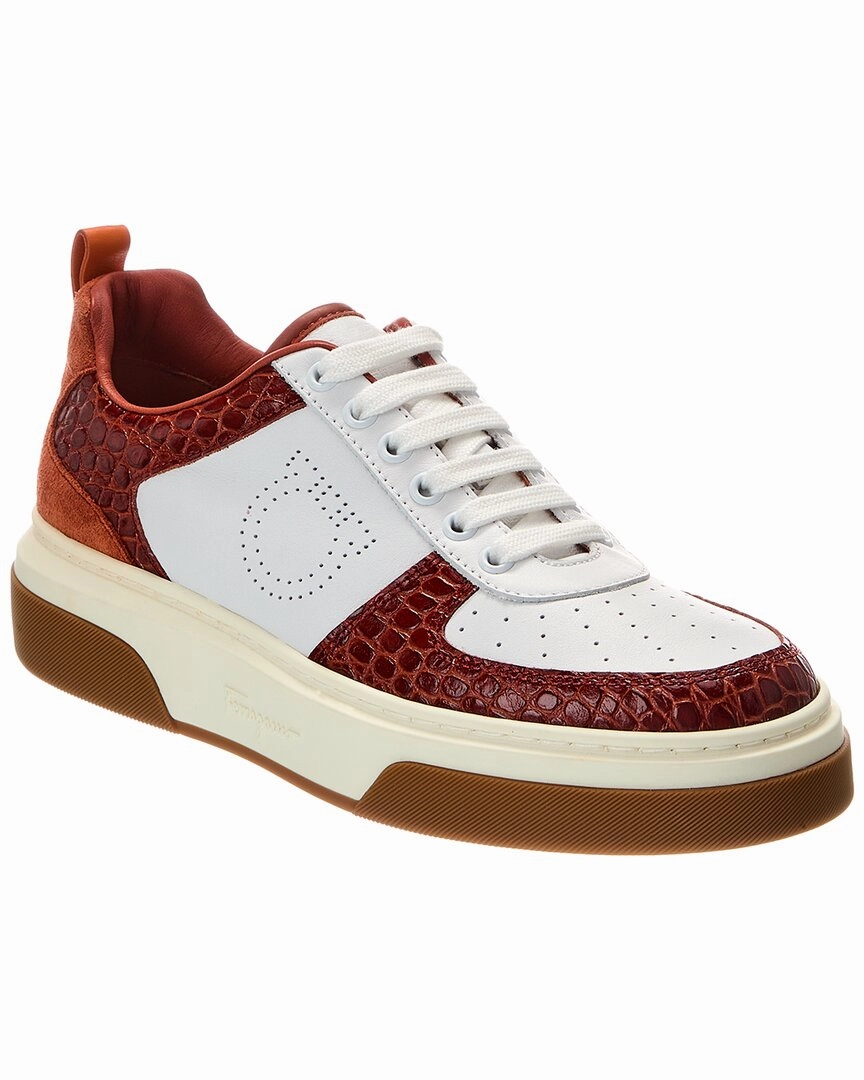 Ferragamo Cassina Croc-Embossed Leather Sandal anaerobic exercise shoe adequacy casual wear shoes