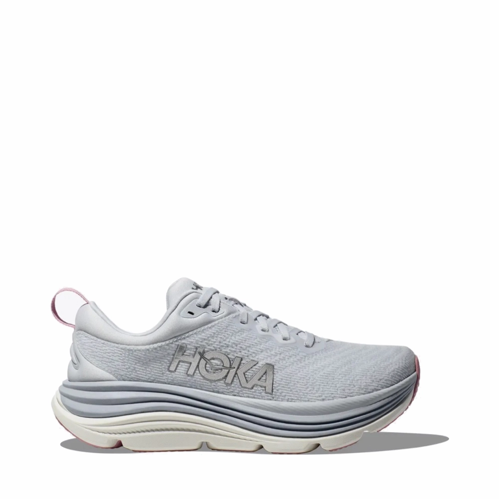 Hoka Women's Gaviota 5 Running Sneaker in Sea Ice/Pink Twilight Urban Gear Gentle Grip