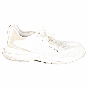 Lanvin L-I Lace-Up Sneakers in White Mesh SoftInsole