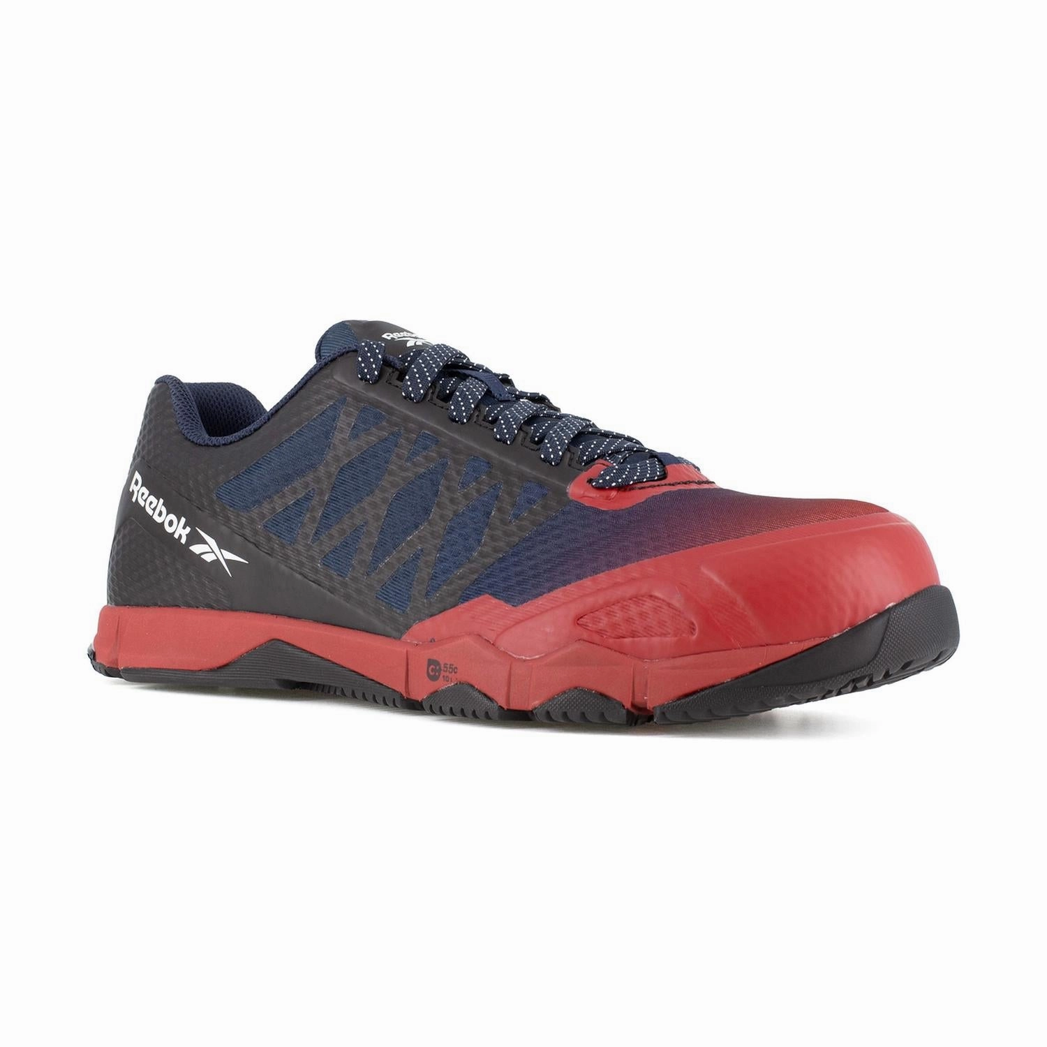 multi - density sole Performance sneakers Men's Speed Tr Work Athletic Shoe - Wide Width In Red, Navy, And Black