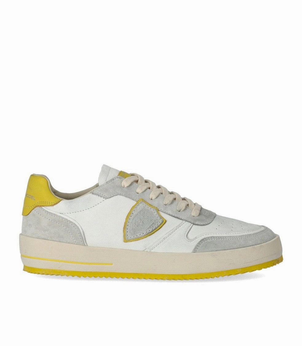 Nice White Yellow Sneaker heel - strap shoes