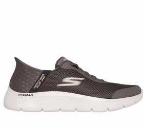 Men's Skechers Slip-Ins: Go Walk Flex - Hands Up In Brown bright - colors asphalt running shoes