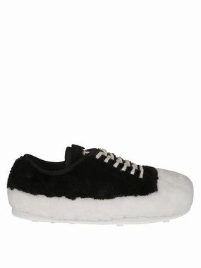 agility ladders Rainy - day running Fluffy Textured Sneakers With Lace-Up Closure