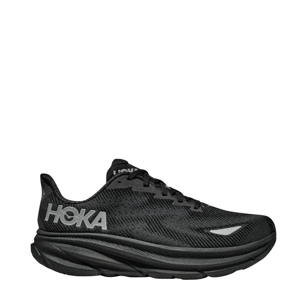 cushioned leather shoes Hoka Men's Clifton 9 GTX Sneaker in Black/Black
