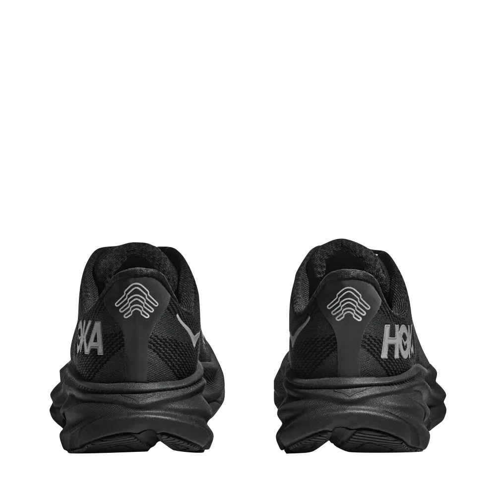 perforated upper Hoka Men's Clifton 9 GTX Sneaker in Black/Black