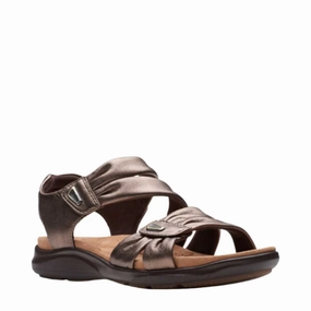 Clarks Women's Kitly Ave Sandal in Bronze Strap Design Versatile Looks