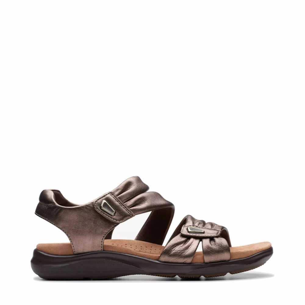 Fashionable Beach Footwear Clarks Women's Kitly Ave Sandal in Bronze