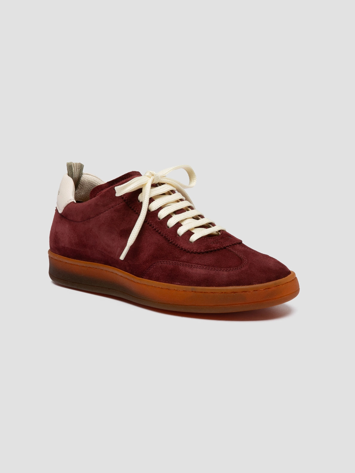 CHANCE 101 - Burgundy Leather and Suede Low Top Sneakers 5K flexible - sole - feature shoes