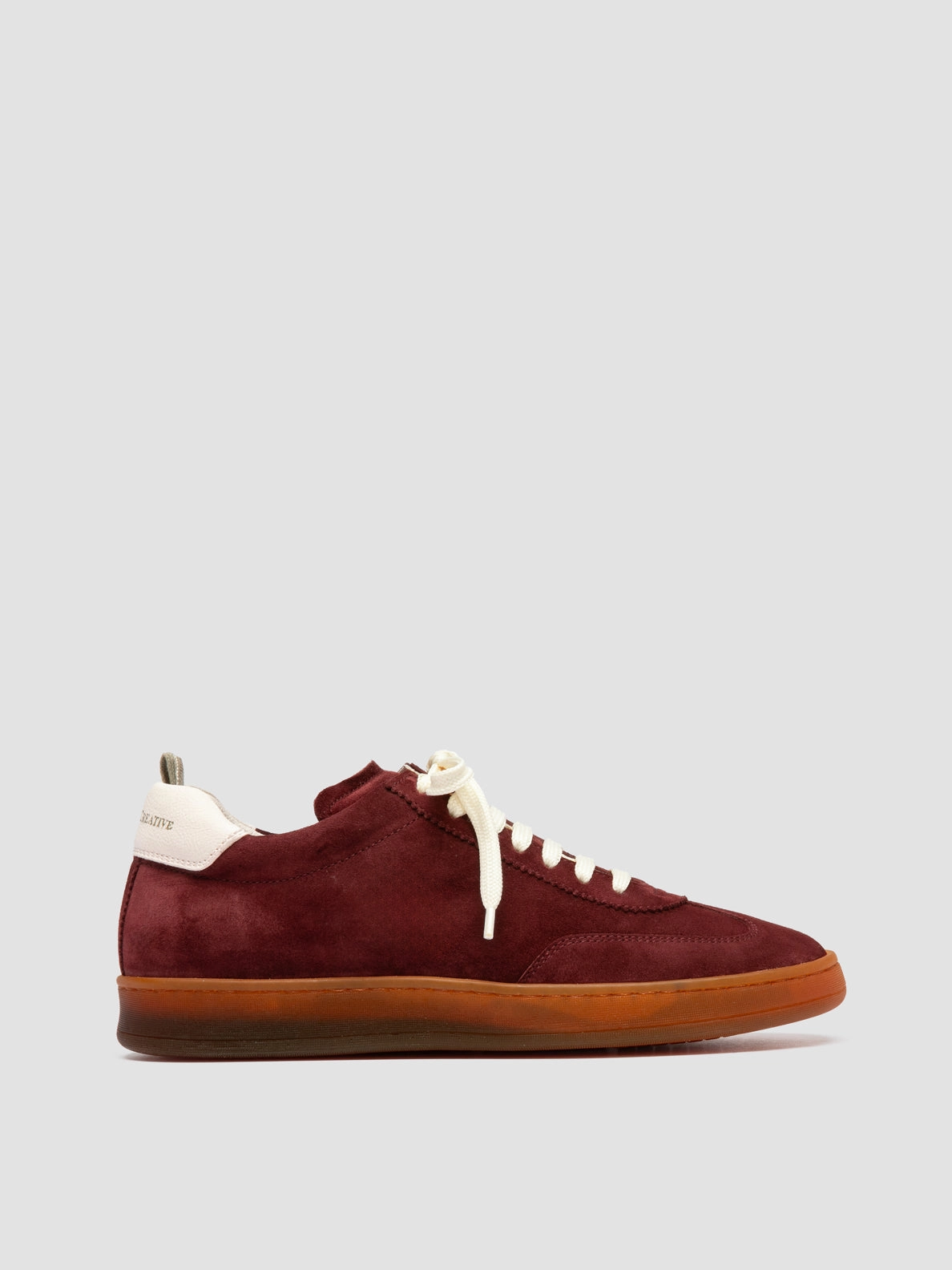 removable insole running shoes CHANCE 101 - Burgundy Leather and Suede Low Top Sneakers