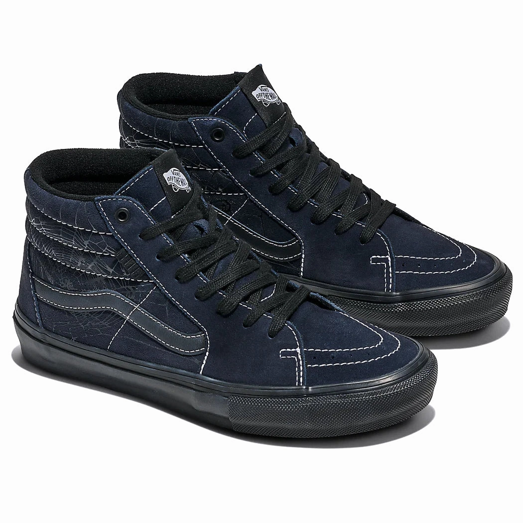 Vans - Skate Sk8-Hi (Web Dark Grey/Black) lateral support shoes rigid - upper shoes