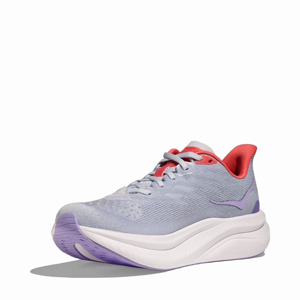 Mesh Detail Hoka Women's Mach 6 Sneaker in Pale Dusk/Gull