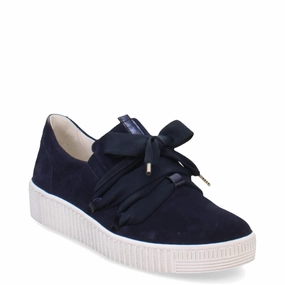 Gabor Women's Bow Sneaker in Schwarz/Weiss Black/White Winter Ready