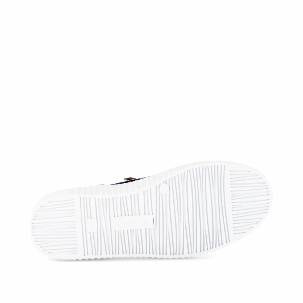 Work Pace Gabor Women's Double Zip Tie Sneaker in Weiss/Marine/Lion White/Navy/Tan