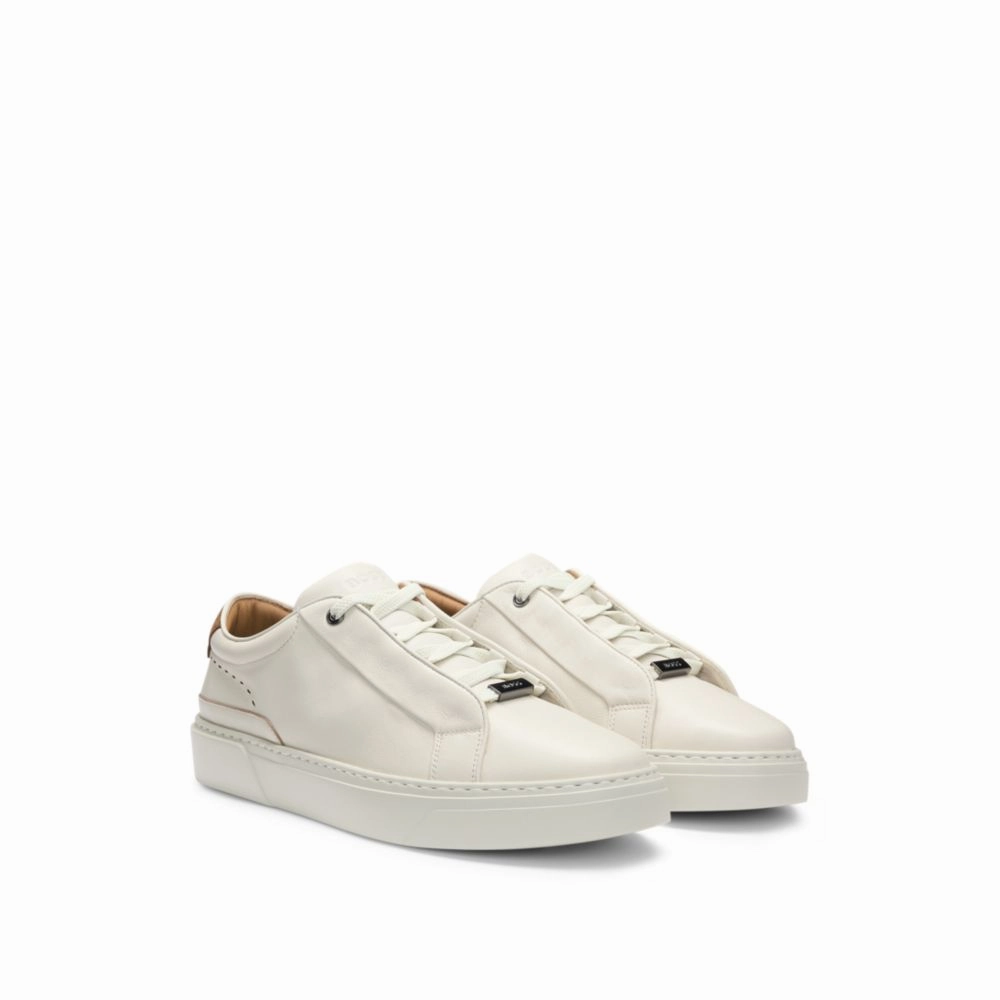Gary leather trainers with suede backtab Single - layer