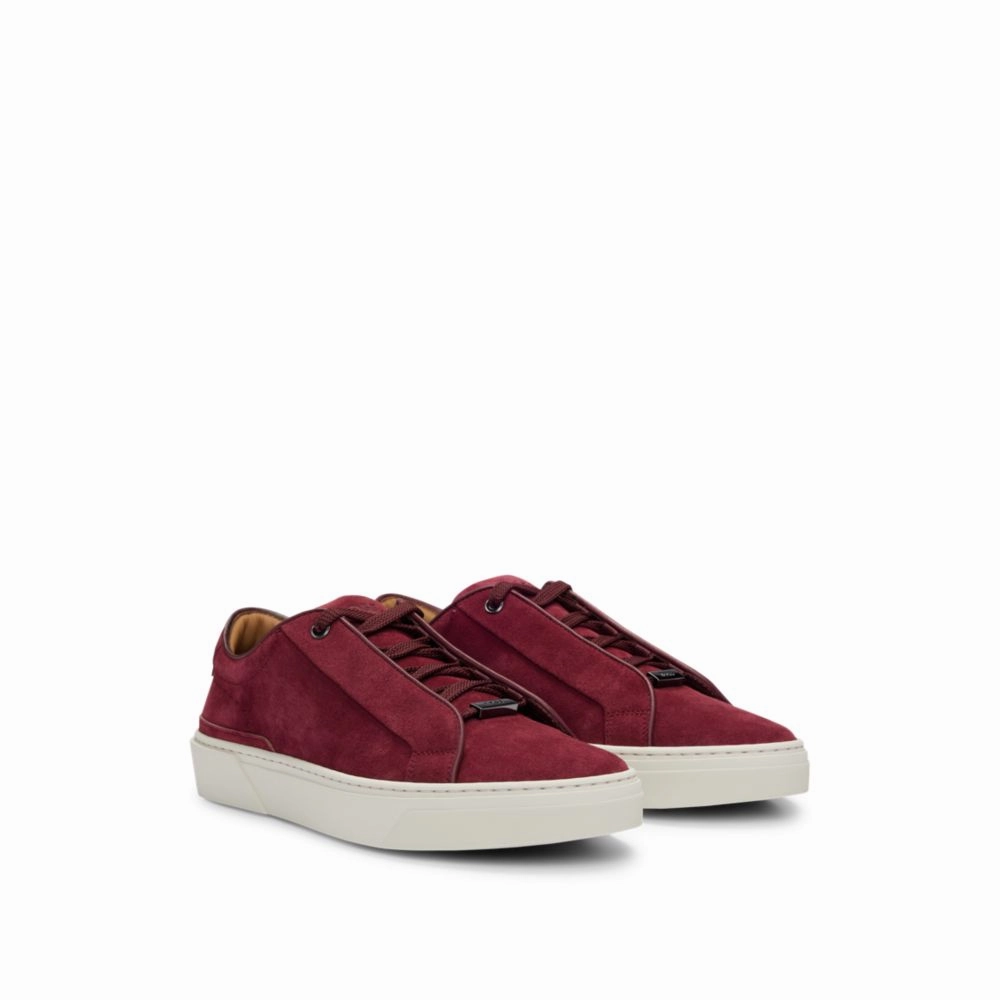 Dry running comfort sporty - style shoes Gary suede low-top trainers with branded lace loop