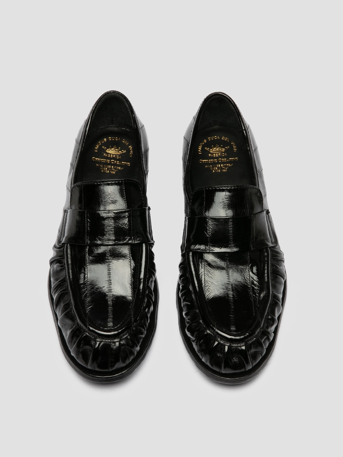 Modern Office SOLITUDE 107 - Black Leather Penny Loafers