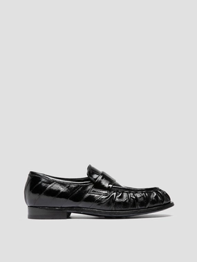 Calfskin Upper SOLITUDE 107 - Black Leather Penny Loafers
