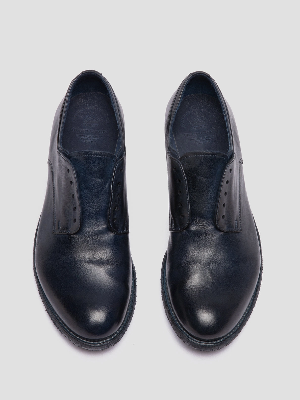 Airy Space simple design LEXIKON 012 - Blue Leather Derby Shoes