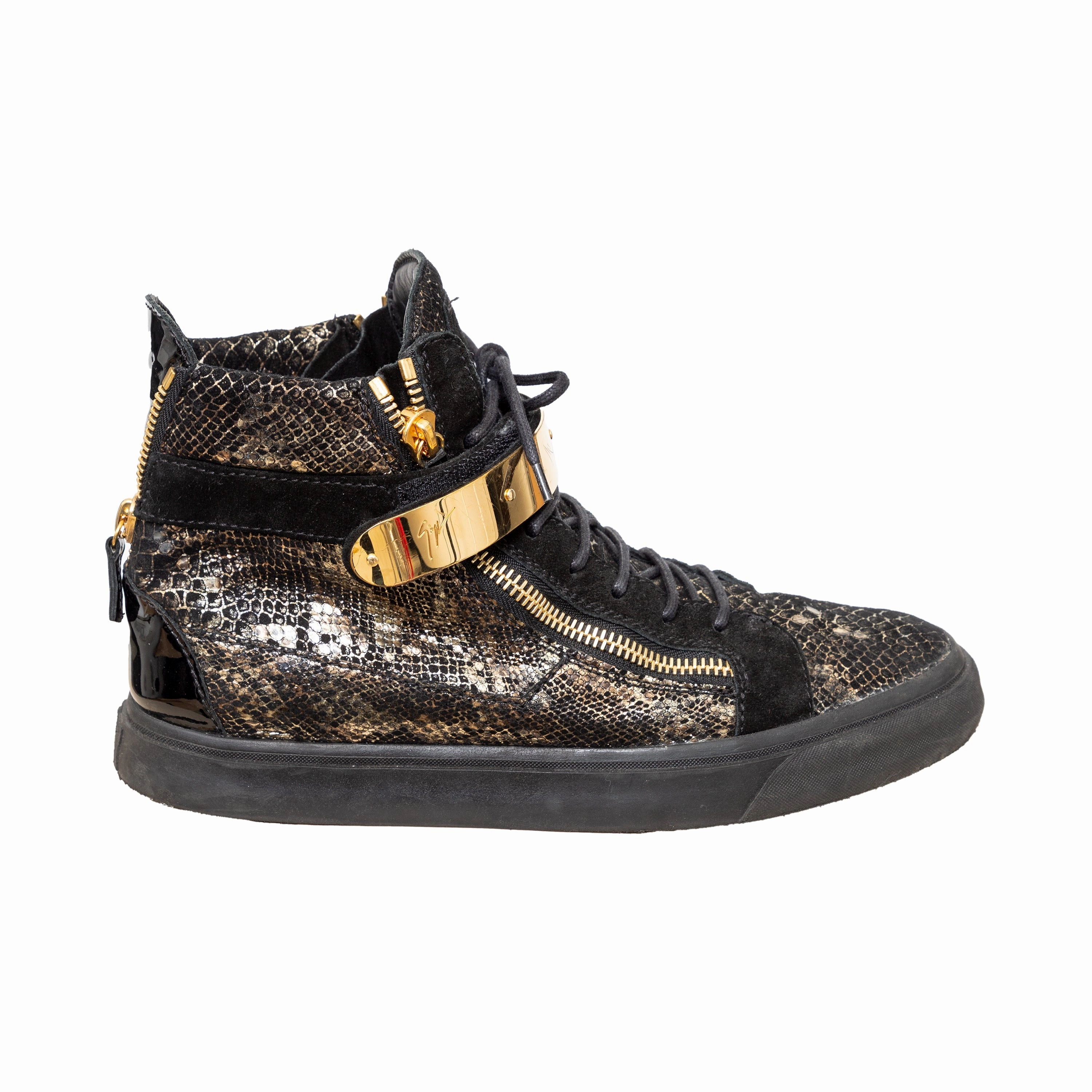 Giuseppe Zanotti Printed Snakeskin Sneakers - '10s easy - to - clean upper shoes students' shoes