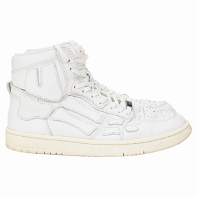running in a polar area running for exploration Amiri Skel High Top Sneakers in White Leather
