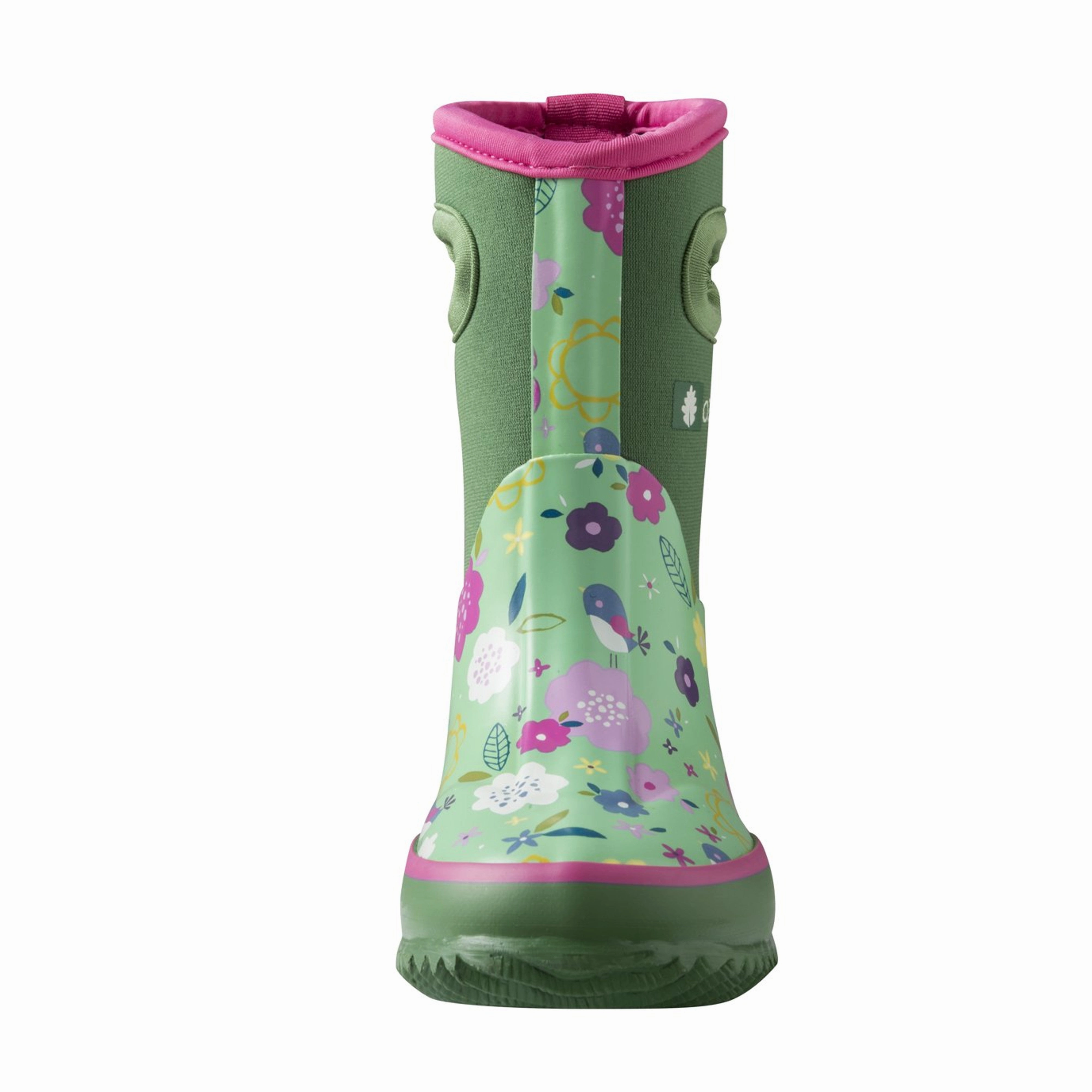 Slip Free Walking Green Floral Neoprene Rain/Snow Boots