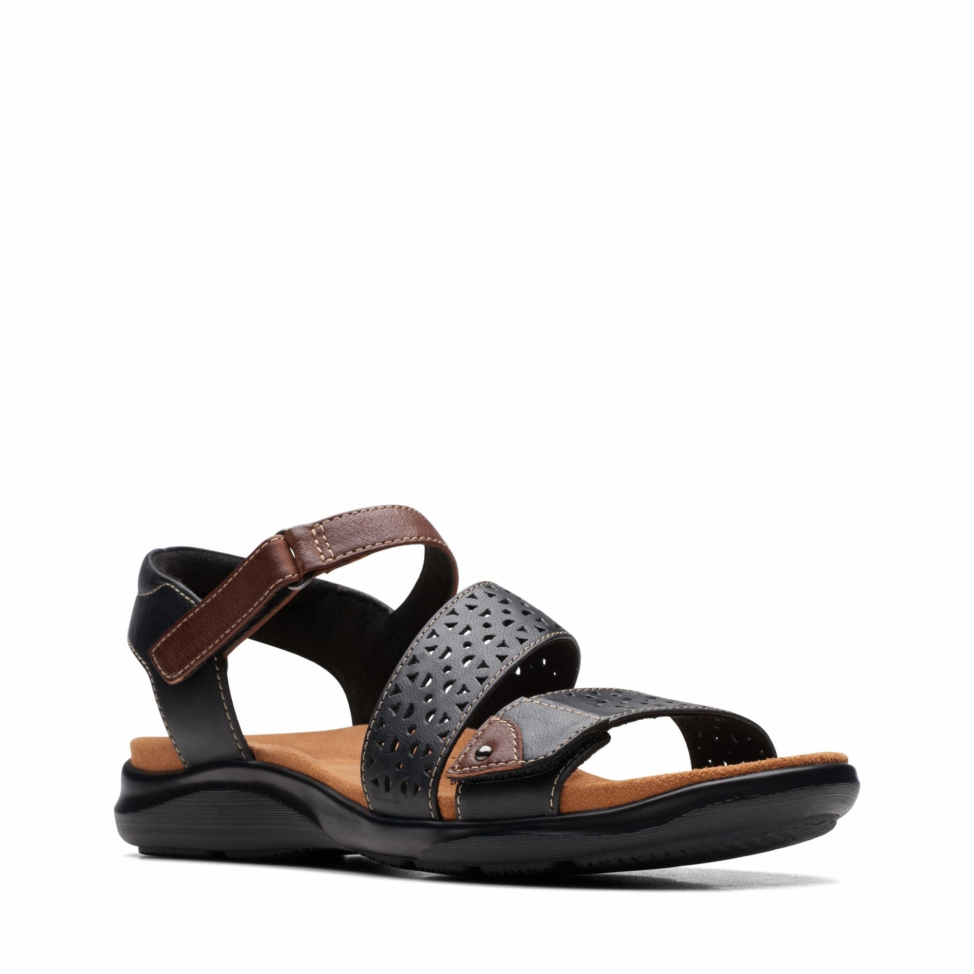 Holiday Mood Clarks Women's Kitly Way Strap Sandal in Black
