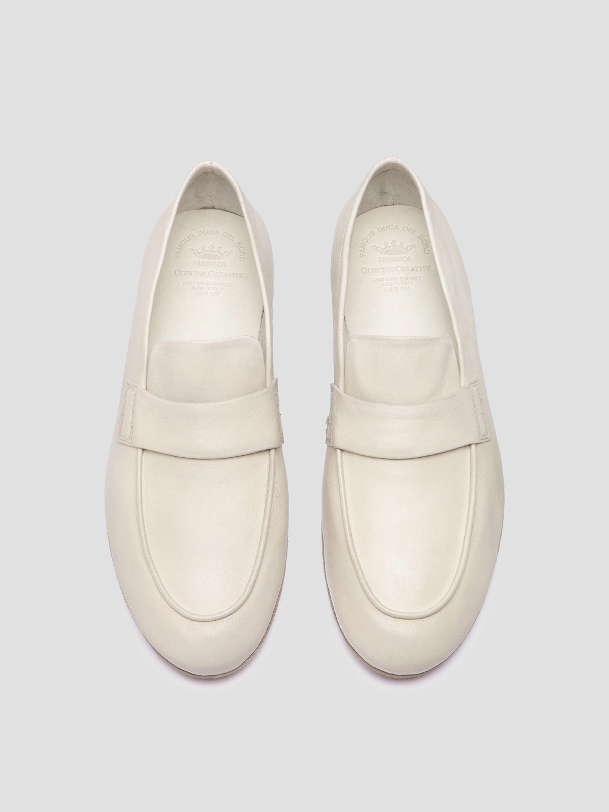 BLAIR DD 001 - White Leather Penny Loafers Fashionable Look Even Pace