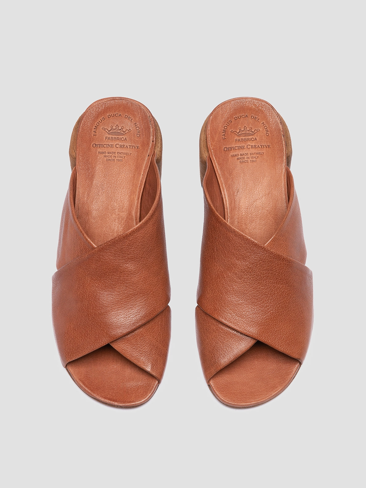 Ombre Fade HADRY 007 - Brown Leather Slide Sandals