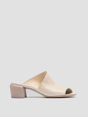 HADRY 008 - White Leather Slide Sandals Daily Wear