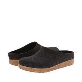 Star Step Run Meet Haflinger Grizzly Wool Clog in Charcoal