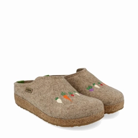Haflinger Women's Roots Wool Clog in Earth Versatile Slides