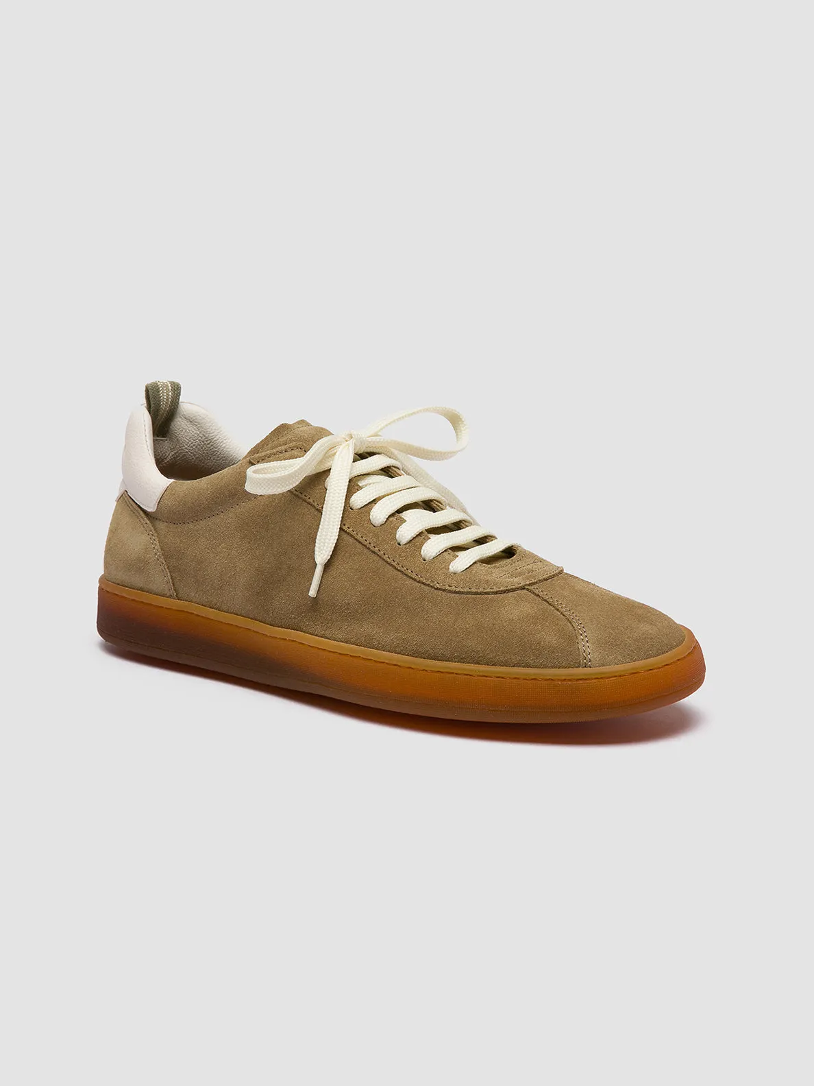 anti - slip function HALO 001 - Light Brown Leather and Suede Sneakers