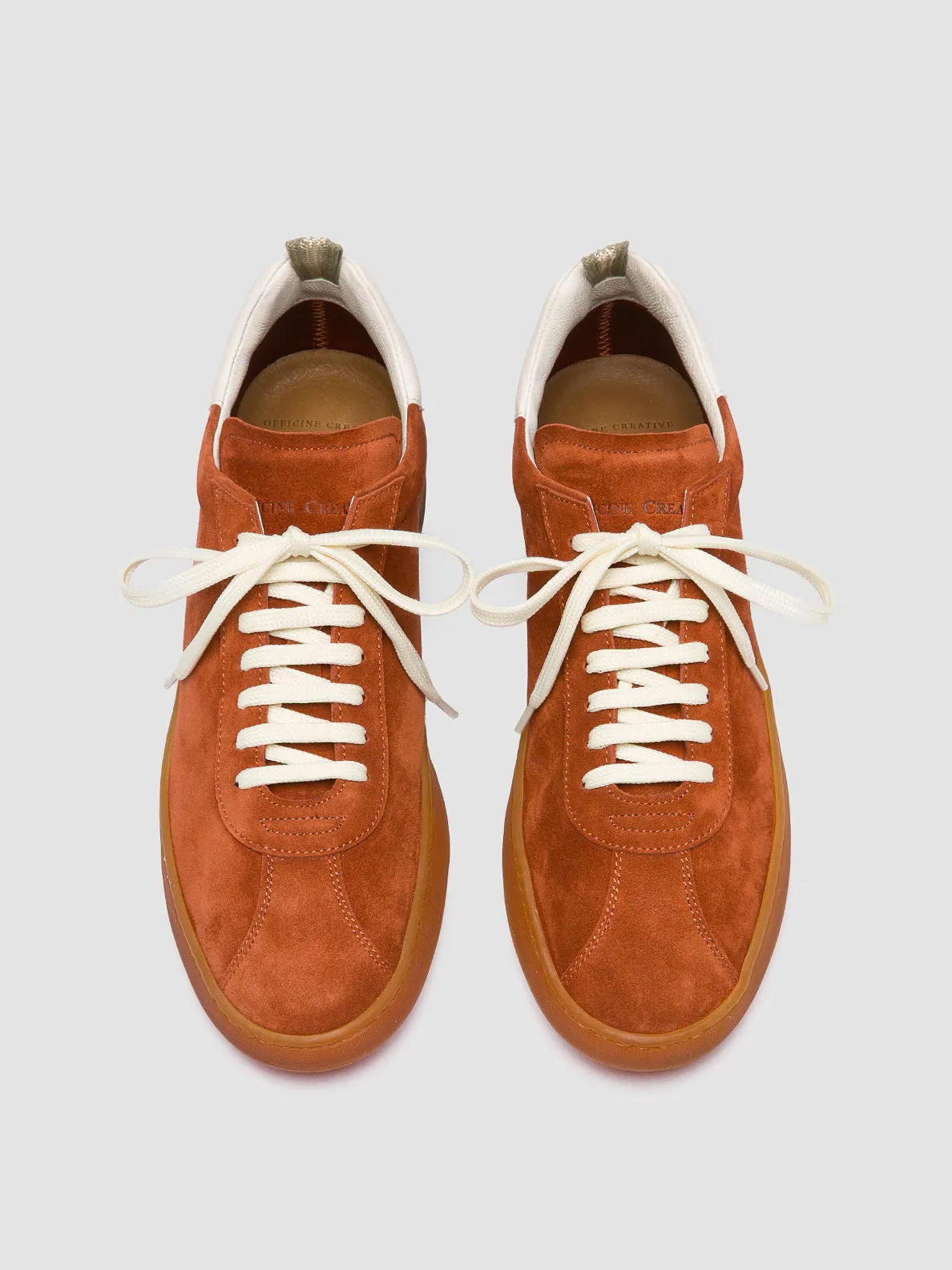 Cushioned Insole HALO 001 - Red Leather and Suede Low Top Sneakers