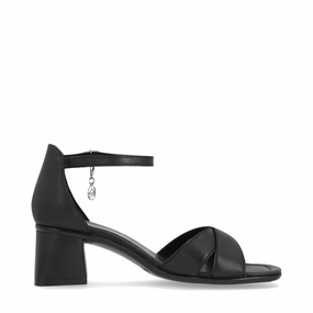 Remote Women's Dorina 50 Black Heel Sandal in Black Top Shade