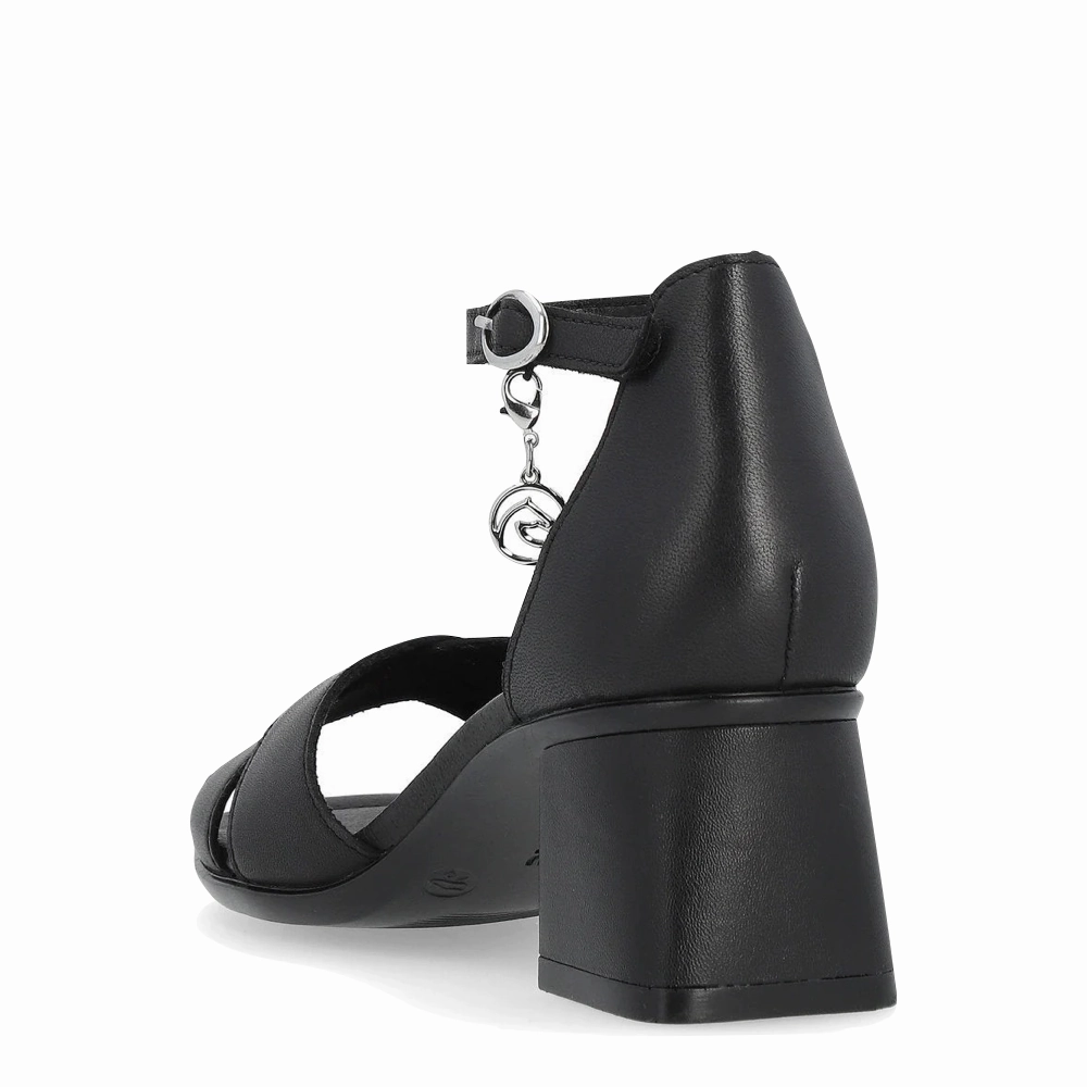 Air Circulation Travel Day Remote Women's Dorina 50 Black Heel Sandal in Black