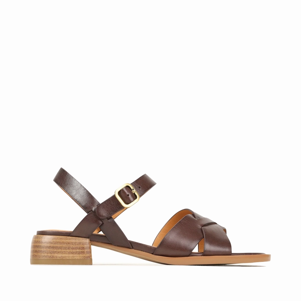 EOS Women's Tega Heeled Sandal in Chestnut Classic Style
