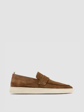 HERBIE 001 - Dark Brown Suede Penny Loafers Stage Shade