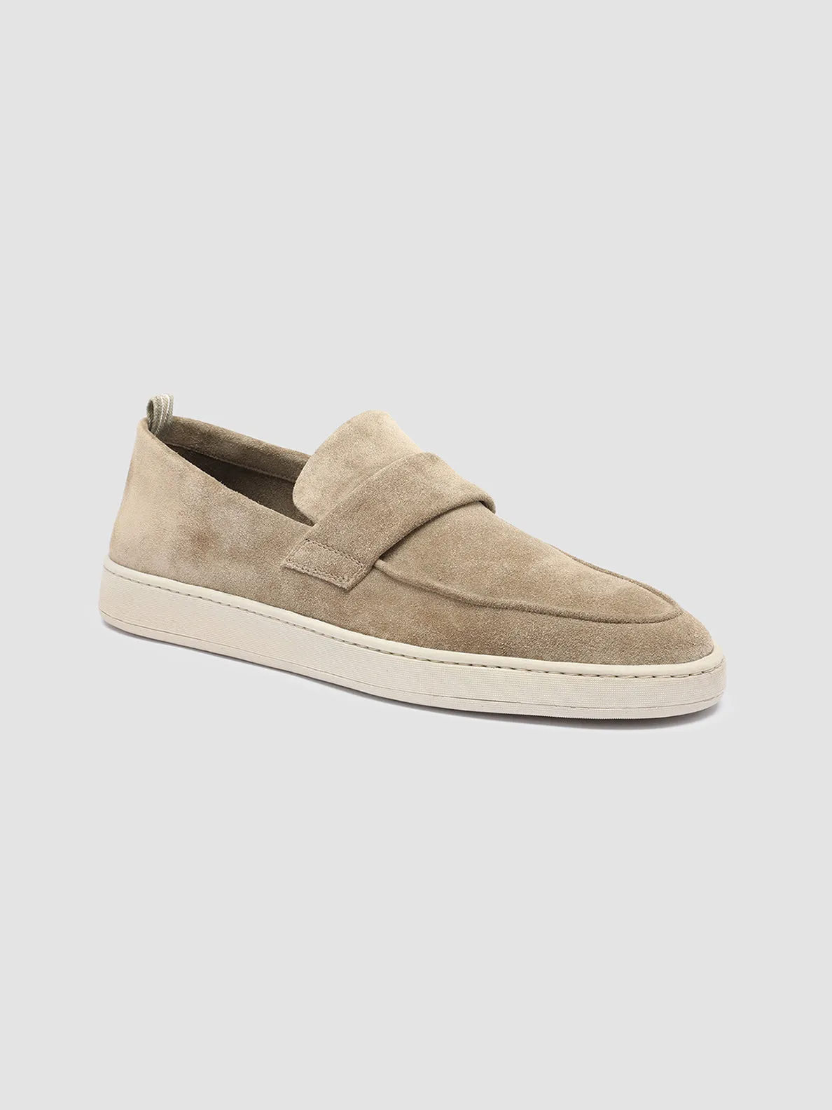 Taper Tip Soft Step HERBIE 001 - Taupe Suede Penny Loafers