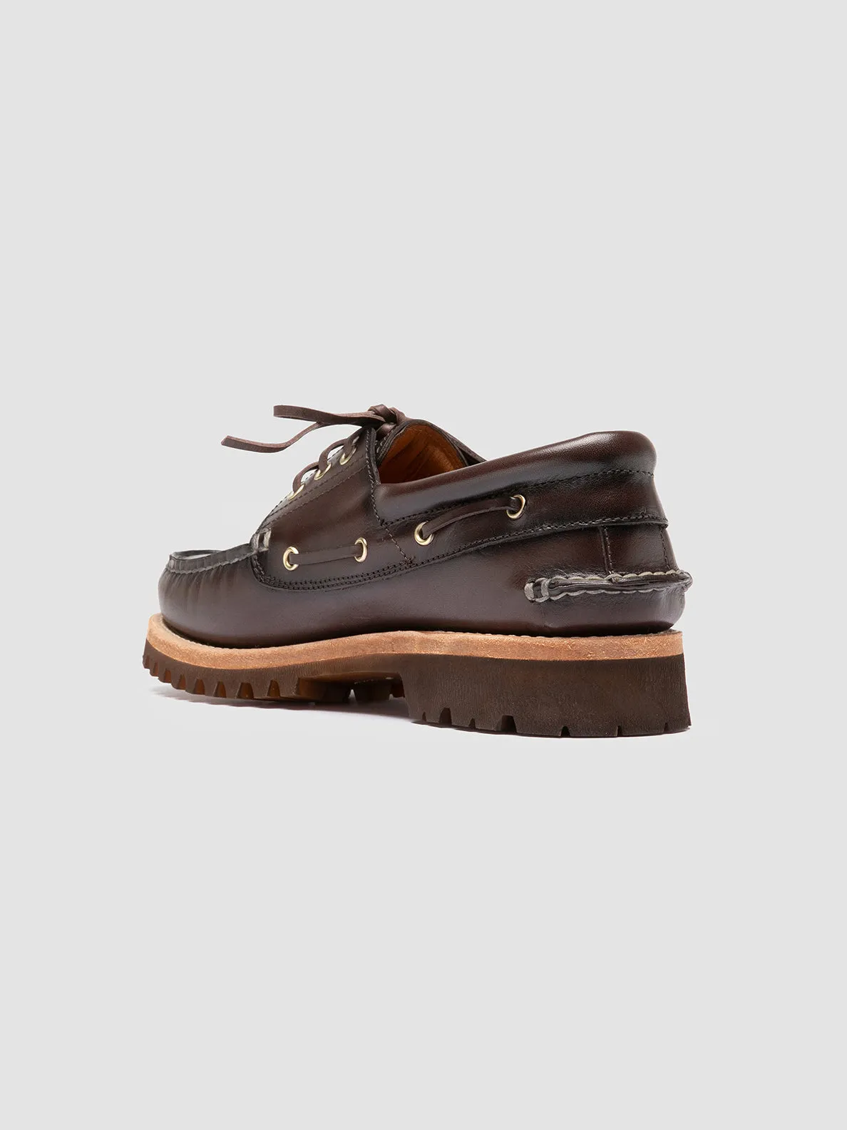 HERITAGE FLEXI 001 - Brown Leather Boat Shoes Calm Interior