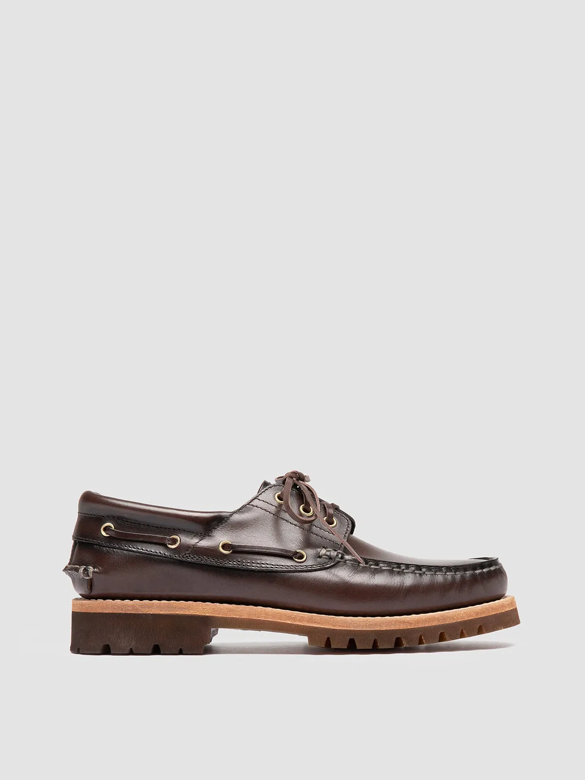 HERITAGE FLEXI 001 - Brown Leather Boat Shoes All Day