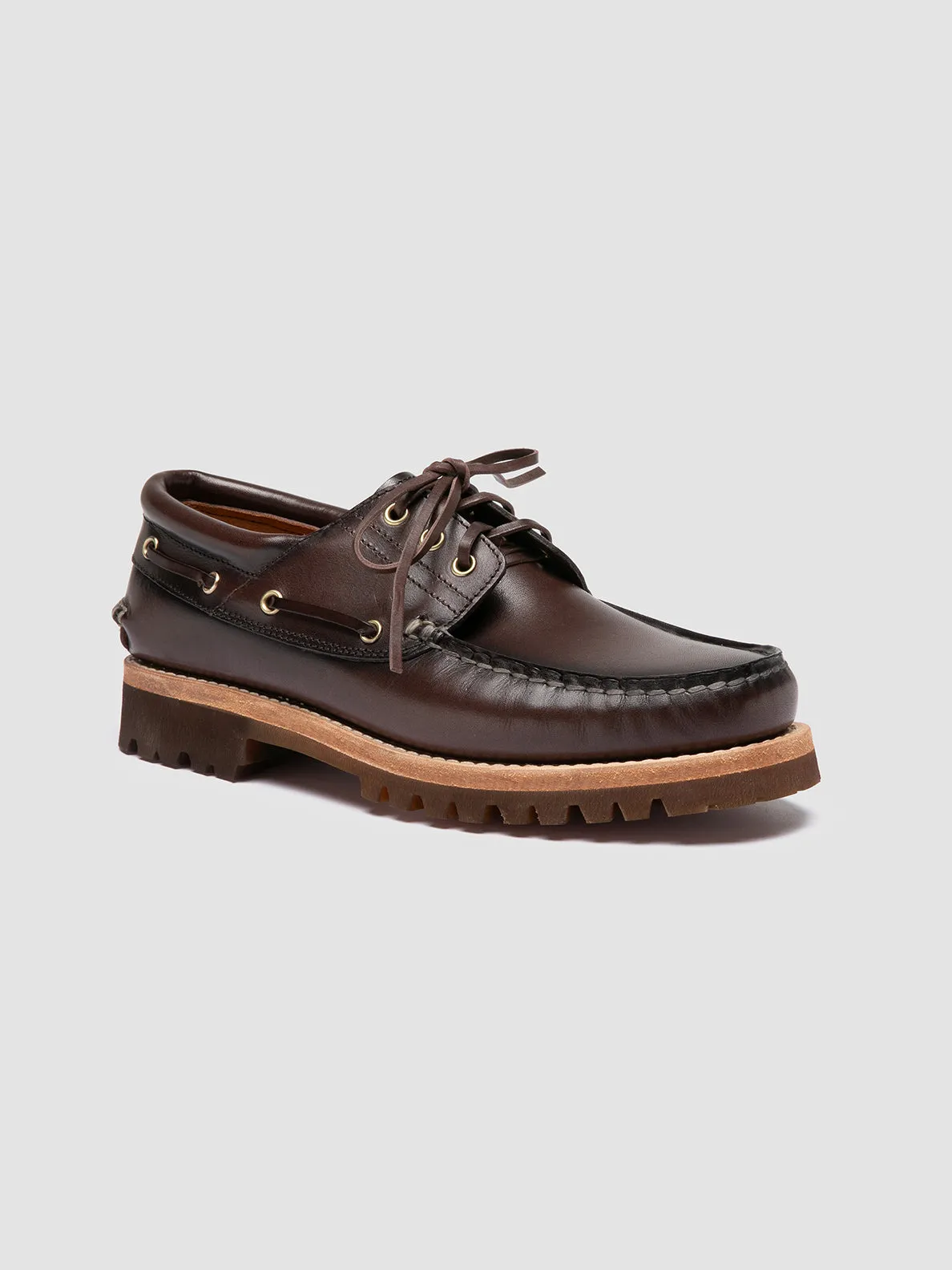 HERITAGE FLEXI 001 - Brown Leather Boat Shoes Control Step