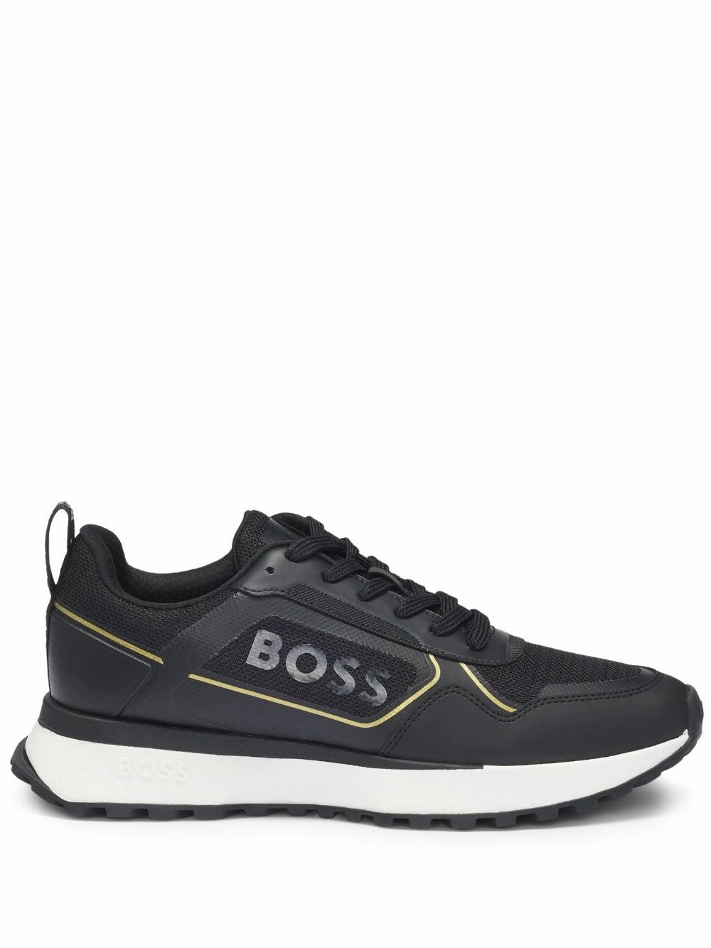 Hugo Boss Men's Jonah Running Sneaker, Black/Gold multi - terrain running shoes