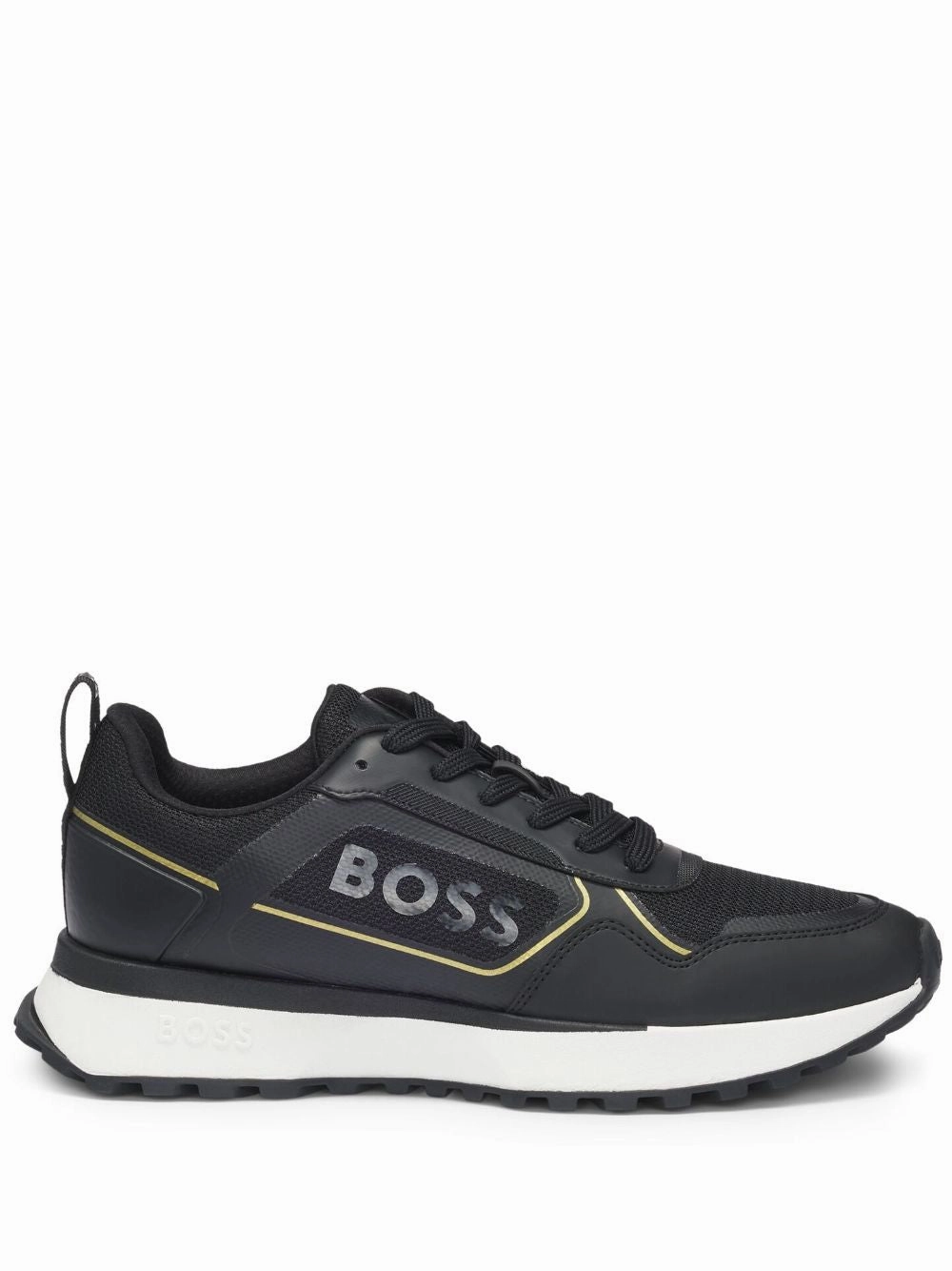 running with a low - top design Outdoor Running Hugo Boss Men's Jonah Running Sneaker, Black/Gold