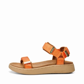 Stylish Open-toe Sandals Move Easy Woden Women's Line Strap Sandal in Tiger Orange