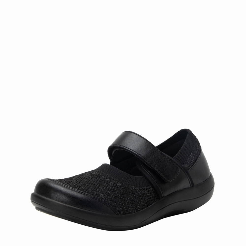 Alegria Women's Dinamo Mary Jane in Black Multi Textile Upper Soft   touch