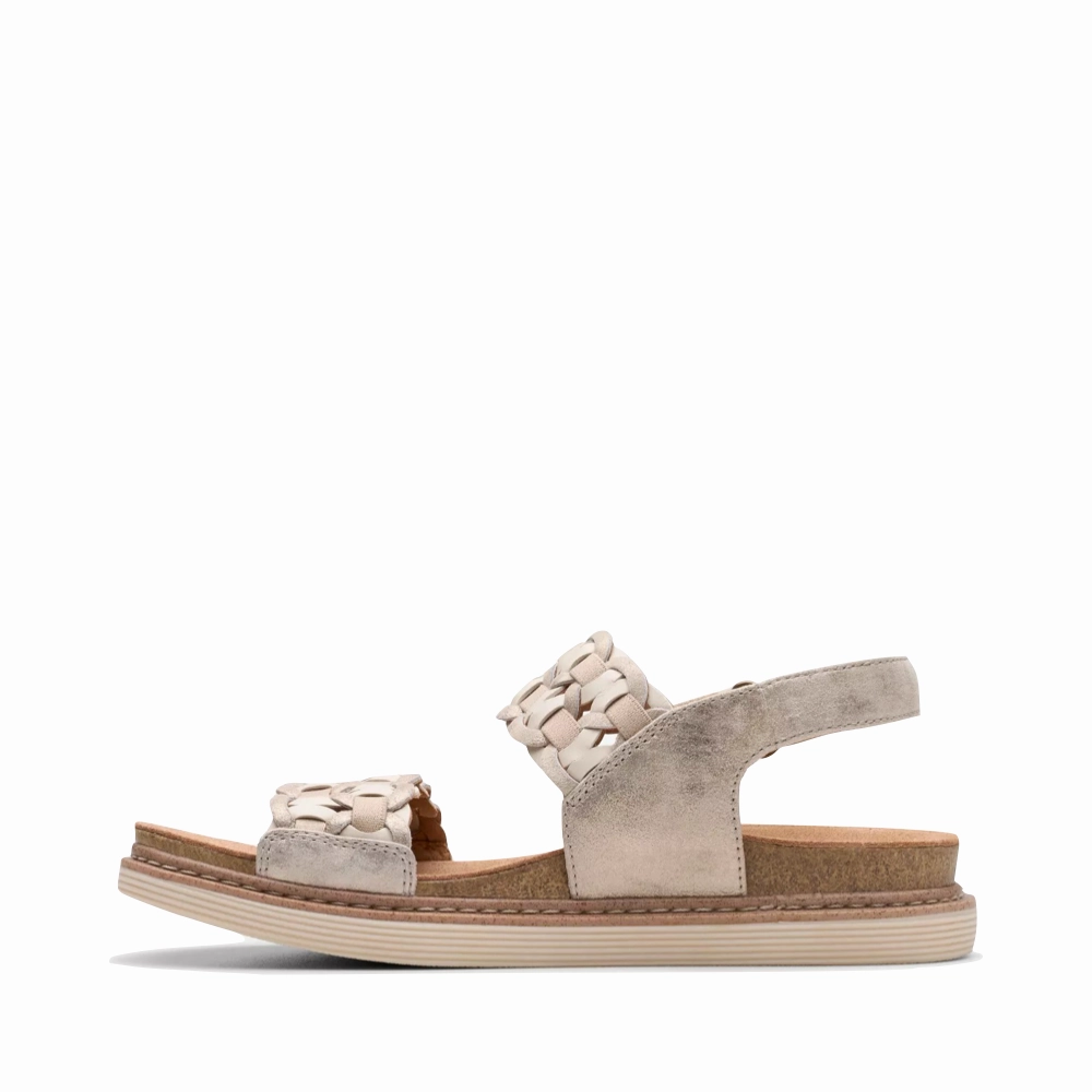 Soft Clarks Women's Arwell Glide Sandal in Metallic Combination