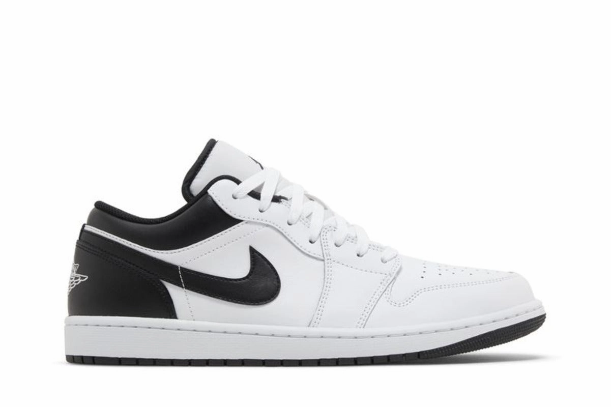 AIR JORDAN 1 LOW WHITE/BLACK slip-resistant running in a baseball field area shoes
