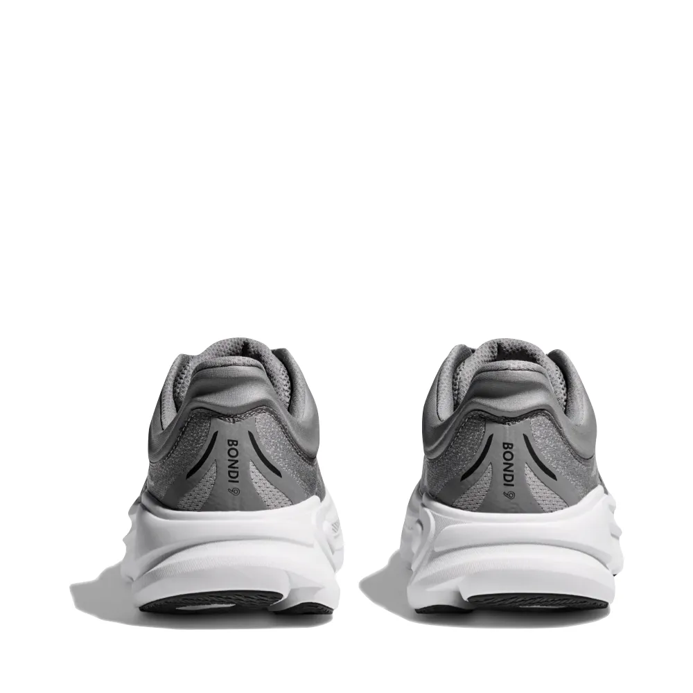 Hoka Men's Bondi 9 Sneaker in Galactic Grey/Stellar Grey training equipment SyntheticUpper