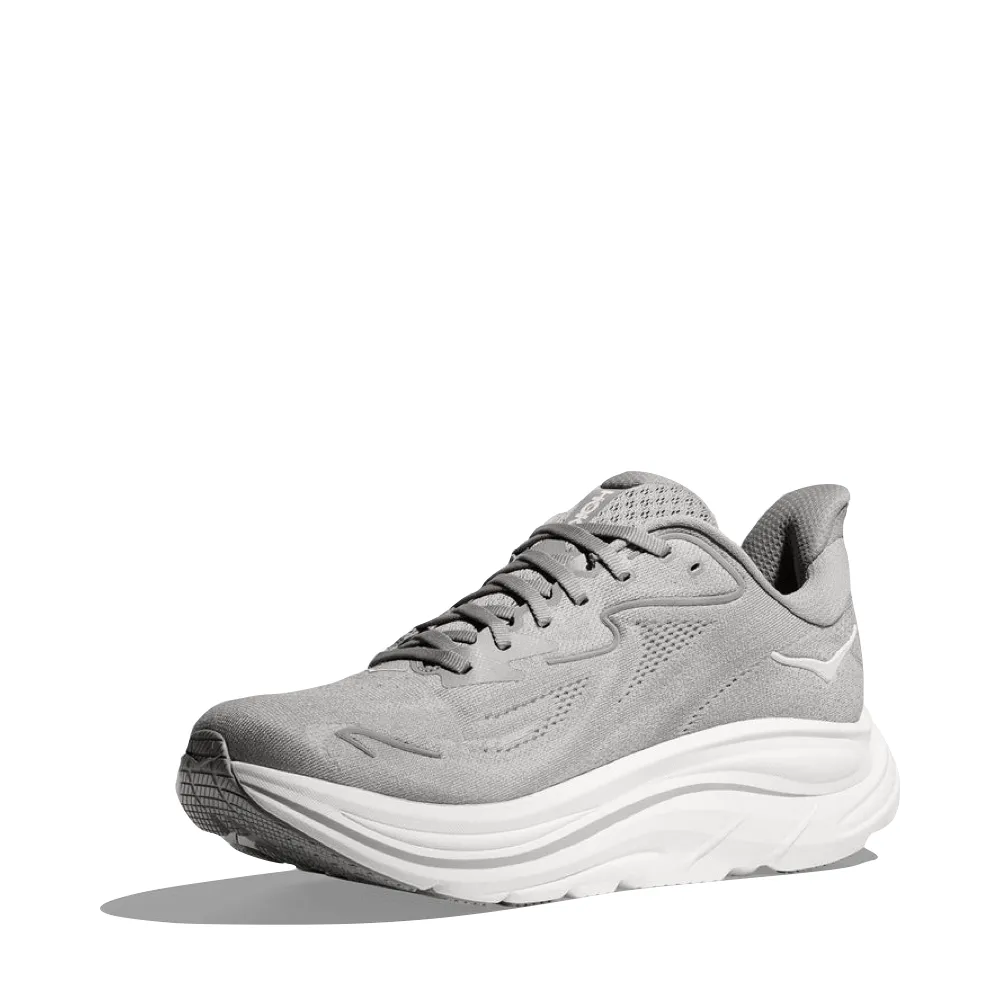 Hoka Men's Clifton 10 Sneaker in Stellar Grey/Stardust gel - filled - feature shoes increase stability